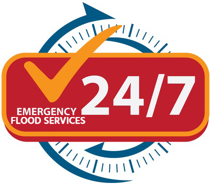 24/7 emergency flood services badge